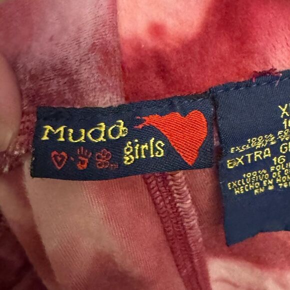Vintage Y2K Mudd Girls Size XSmall Tie Dye Velvet Wide Leg Bootcut Sweatpants - Picture 9 of 10